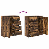 Sideboard with Drawers Smoked Oak 71x35x84 cm Engineered Wood 861584