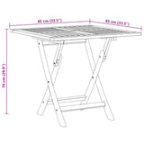 Folding Garden Table 85x85x76 cm Solid Teak Wood 47419