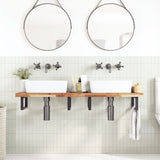 Basin Shelf Wall Mounted Steel and Solid Wood Acacia 3302749