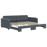 Daybed with Trundle without Mattress Dark Grey 90x190 cm 3197020