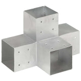 Post Connectors 4 pcs X Shape Galvanised Metal 101x101 mm 145484