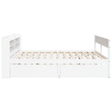 Bed Frame without Mattress White 200x200 cm Solid Wood Pine 3307111
