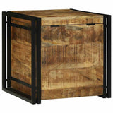 Storage Box Brown and Black 50 x 50 x 50 cm Rough Mango Wood 4016742