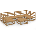ZNTS 7 Piece Garden Lounge Set Solid Pinewood 3076127