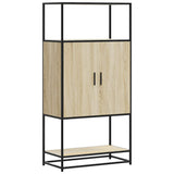 Highboard Sonoma Oak 68x35x139 cm Engineered Wood and Metal 849040