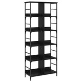 Bookshelf Black oak 78.5 x 33 x 188.5 cm metal PB 8010897