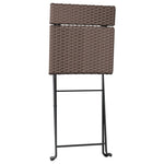 Folding Bistro Chairs 6 pcs Brown Poly Rattan and Steel 3152116