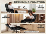 Executive Home Office Chair Reclining Function Footrest Computer Desk Chair High Back, Black T3398P548783