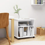 Storage Cabinet White Engineered wood Medium Lockable wheels 808476