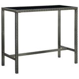 7 Piece Garden Bar Set with Cushions Poly Rattan Grey 3095420