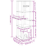 Cat Tree with Sisal Scratching Posts Light Grey 154 cm 172056