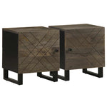 ZNTS Bedside Cabinets 2 pcs Black 40x33x46 cm Solid Wood Mango 4017681