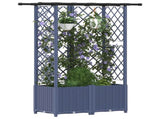 Raised Bed with Trellis and Roof Grey 124 x 40 x 138 cm PP 42032572