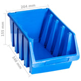 Stacking Storage Bins 14 pcs Blue Plastic 146286