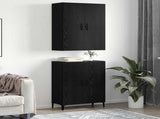 Highboard 2 pcs Black Oak Engineered Wood 3394571
