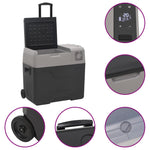 Cool Box with Wheel and Adapter Black&Grey 30 L Polypropylene 3154649