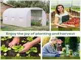 3.5 x 2 x 2 m Polytunnel Greenhouse, Walk-in Green House for Garden with Mesh Windows, Galvanised T3398P310902