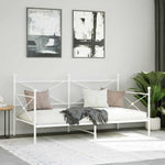 Day Bed without Mattress White 100x190 cm Steel 4104683