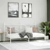 Day Bed without Mattress White 100x190 cm Steel 4104683