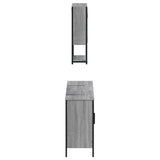3 Piece Bathroom Furniture Set Grey Sonoma Engineered Wood 3214673