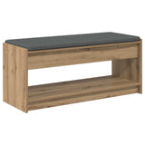 Hall Bench with Cushion with Shelf Artisan Oak 103 x 38 x 45 cm 891591