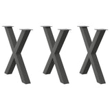 Dining Table Legs X-Shaped 3 pcs Anthracite 80x cm Steel 4012994