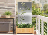 Garden Privacy Screen Floral Silver 50 x 140 cm Stainless steel 876326