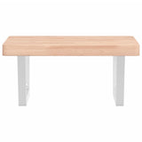 Basin Shelf Wall Mounted Steel and Solid Wood Beech 3302422