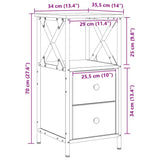 Bedside Cabinets 2 pcs Artisan Oak 34x35.5x70 cm Engineered Wood 857253