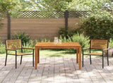 Garden Dining Set 3 pcs Black Solid Acacia Wood 3365529