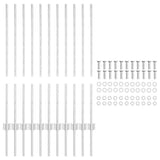 Embedded Fence Post 11 pcs Silver 140 cm Powder-Coated Steel 42006297