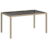 Garden Table Beige 150 x 90 x 75 cm Poly Rattan 362543