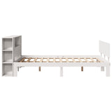 ZNTS Bookcase Bed without Mattress White 120x190 cm Small Double Solid Wood Pine 3322625