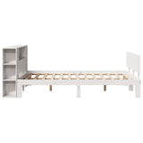 Bookcase Bed without Mattress White 140x190cm Solid Wood Pine 3322629