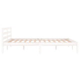 Bed Frame without Mattress Solid Wood Pine 140x200cm White 810431