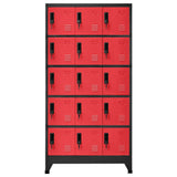 Locker Cabinet Anthracite and Red 90x40x180 cm Steel 339825