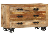 Sideboard with 3 Drawers 80x30x65 cm Solid Rough Wood Mango 351690