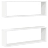 Wall Cube Shelf 2 pcs White 80x15x26.5 cm Engineered Wood 807106