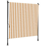 Outdoor Roller Blind Orange and White 150x270 cm Fabric&Steel 368770