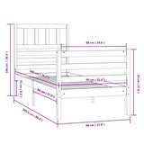 Bed Frame without Mattress Solid Wood 90x200 cm 3101073