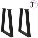 ZNTS Coffee Table Legs V-Shape 2 pcs Black 60x cm Steel 4012564