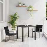 Garden Dining Set 3 pcs Black and Grey PE Rattan 3379051