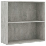 2-Tier Book Cabinet Concrete Grey 80x30x76.5 cm Engineered Wood 801003