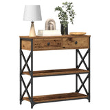 Console Table with Drawer with Shelf Old wood 75 x 28 x 75 cm 863535