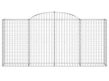 Arched Gabion Baskets 5 pcs 200x30x120/140 cm Galvanised Iron 3146134
