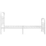 Metal Bed Frame without Mattress with Footboard White 80x200cm 377175