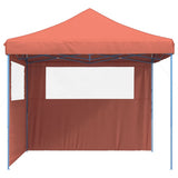 Foldable Party Tent Pop-Up with 2 Sidewalls Terracotta 4004926