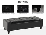 PU Leather Storage Ottoman Bench Storage Chest Tufted Ottoman Cube w/ Flipping Top 92L x 40W x 40H T3398P328175