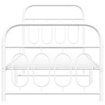 Metal Bed Frame without Mattress with Footboard White 90x190cm 377176