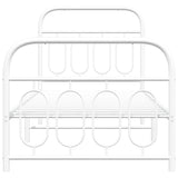 Metal Bed Frame without Mattress with Footboard White 90x190cm 377176